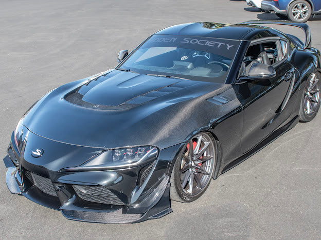 2020-UP TOYOTA SUPRA A91 CARBON FIBER FRONT SPLITTER LIP GROUND EFFECTS (2 PEICE)