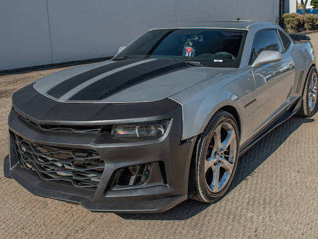 2014-2015 5th Gen Camaro - ZL1 Style Front Bumper Kit For Camaro Upper Lower Grille Badgeless W/O Fog Light