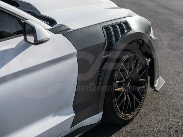2018-2023 Ford Mustang S550 | GTD Style Primed Black Front Side Vented Fenders