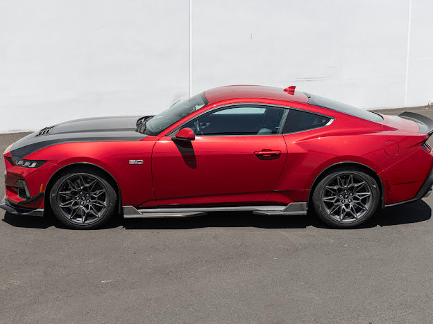 2024-UP FORD MUSTANG S650 | GT350R PERFORMANCE STYLE CARBON FIBER SIDE SKIRTS EXTENSION ROCKER PANELS GROUND EFFECTS