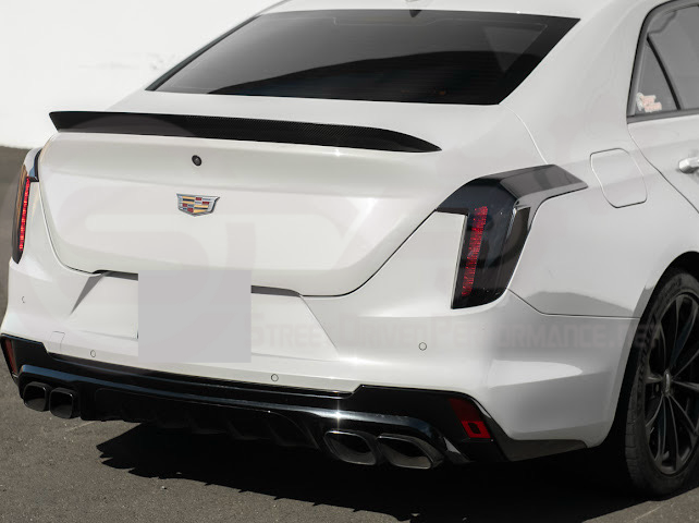 2020-Up Cadillac CT4 | SMOKE TINTED Rear Tail Light Trim Bezel Cover Pair
