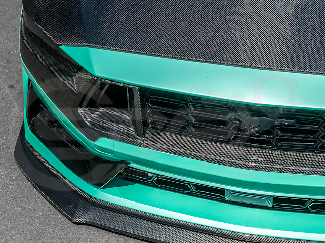 2024-Up Ford Mustang S650 Dark Horse | CARBON FIBER Front Upper Grille Insert Trim Pair