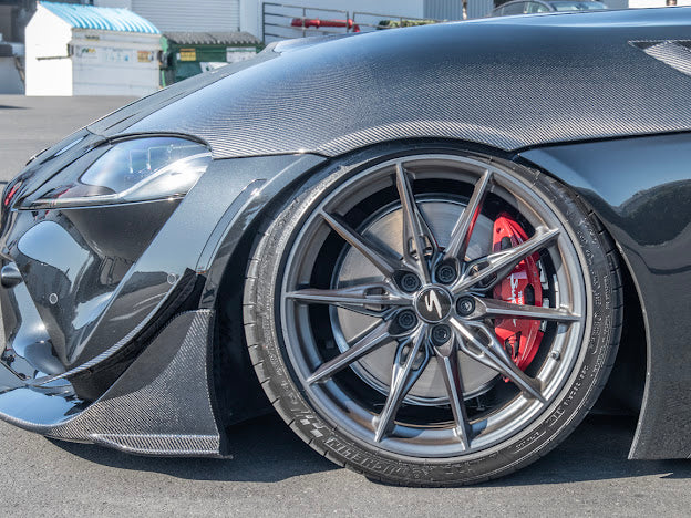 2020-UP TOYOTA SUPRA A91 CARBON FIBER FRONT SPLITTER LIP GROUND EFFECTS (2 PEICE)