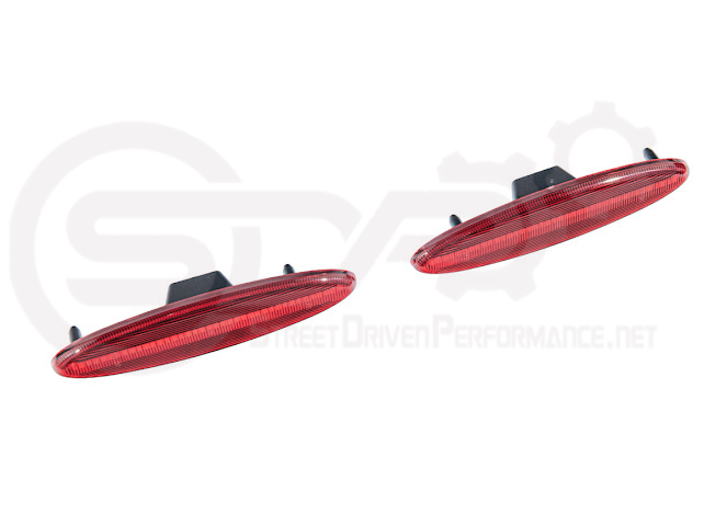 1997-2004 Chevrolet Corvette C5 | Rear Bumper Clear / Red / Black Lens Red LED Side Marker Lights Pair