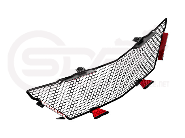 2023+ CHEVROLET CORVETTE C8 E-RAY & Z06 | FACTORY OEM STYLE GLOSSY BLACK FRONT RADIATOR MESH GRILLE GUARD