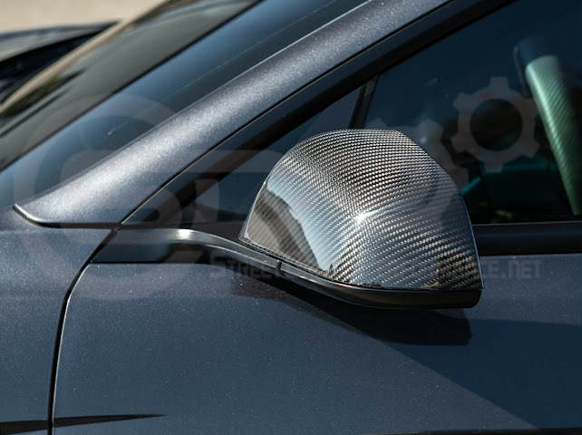 2024-Up Tesla Model 3 | Carbon Fiber Tape On Side Mirror Cap Covers Pair