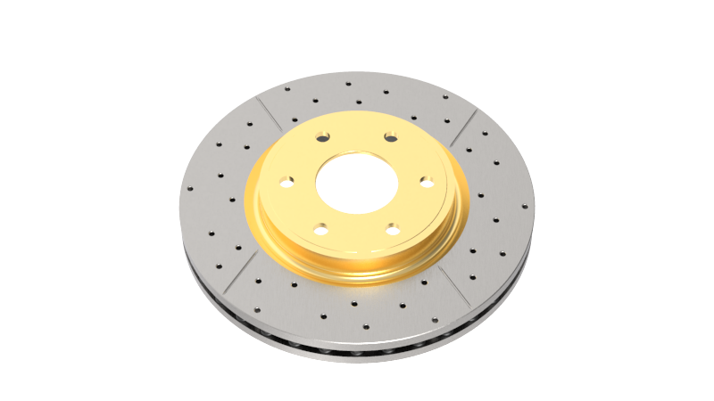 DBA 97-03 Honda Accord 3.0L Rear Drilled & Slotted Rotor (w/Gold Hat)