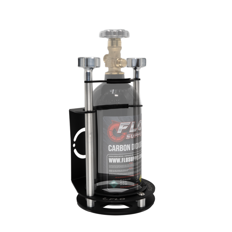 Flo Supply Race-Light Single 2.5lb 10-13/16" Tall Bottle Bracket - Roll Bar Mounts With Attachment Clamps - 1-5/8" Bar