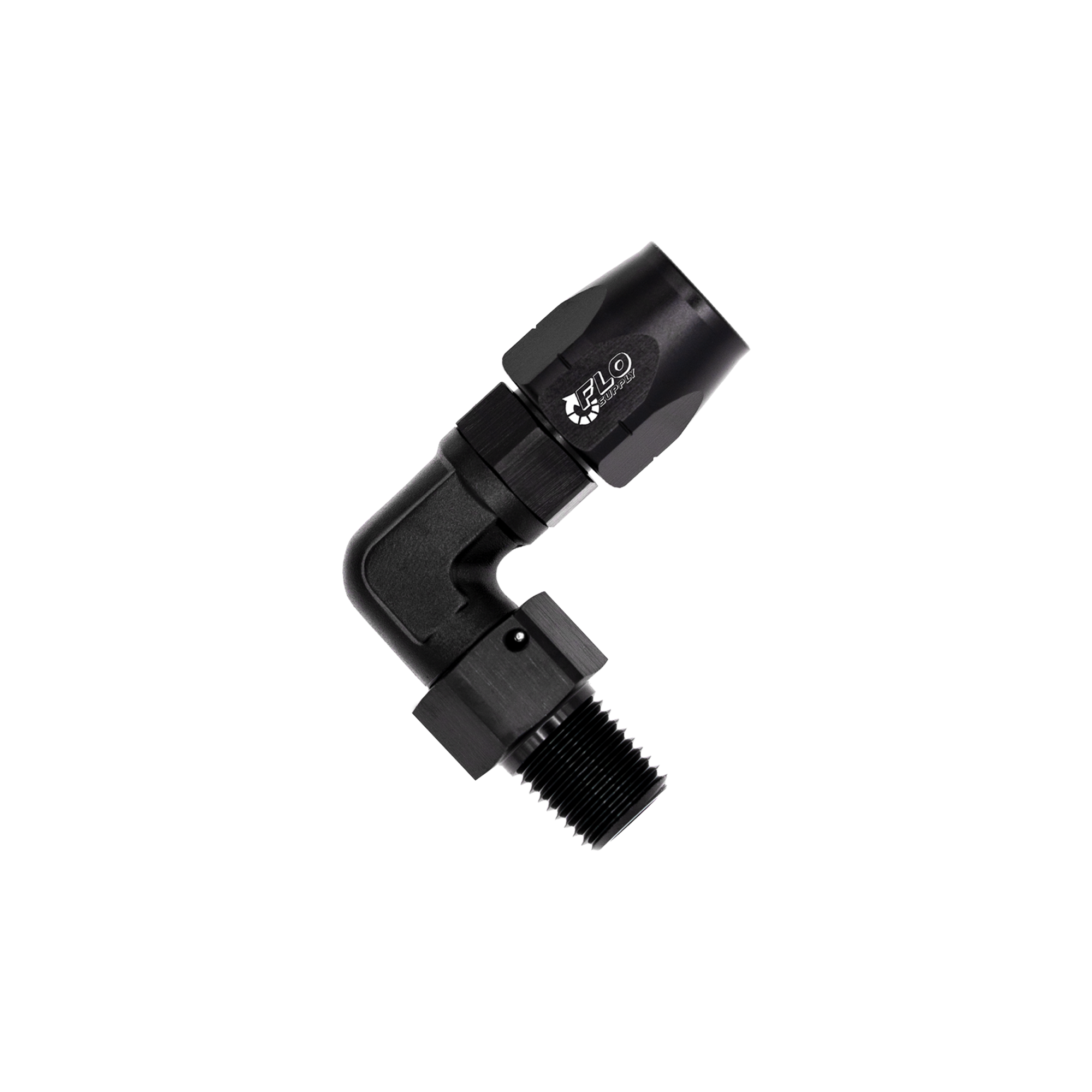 Flo Supply 3/8" NPT To 10AN Cutter Forged 90 Degree Swivel Forged Hose End