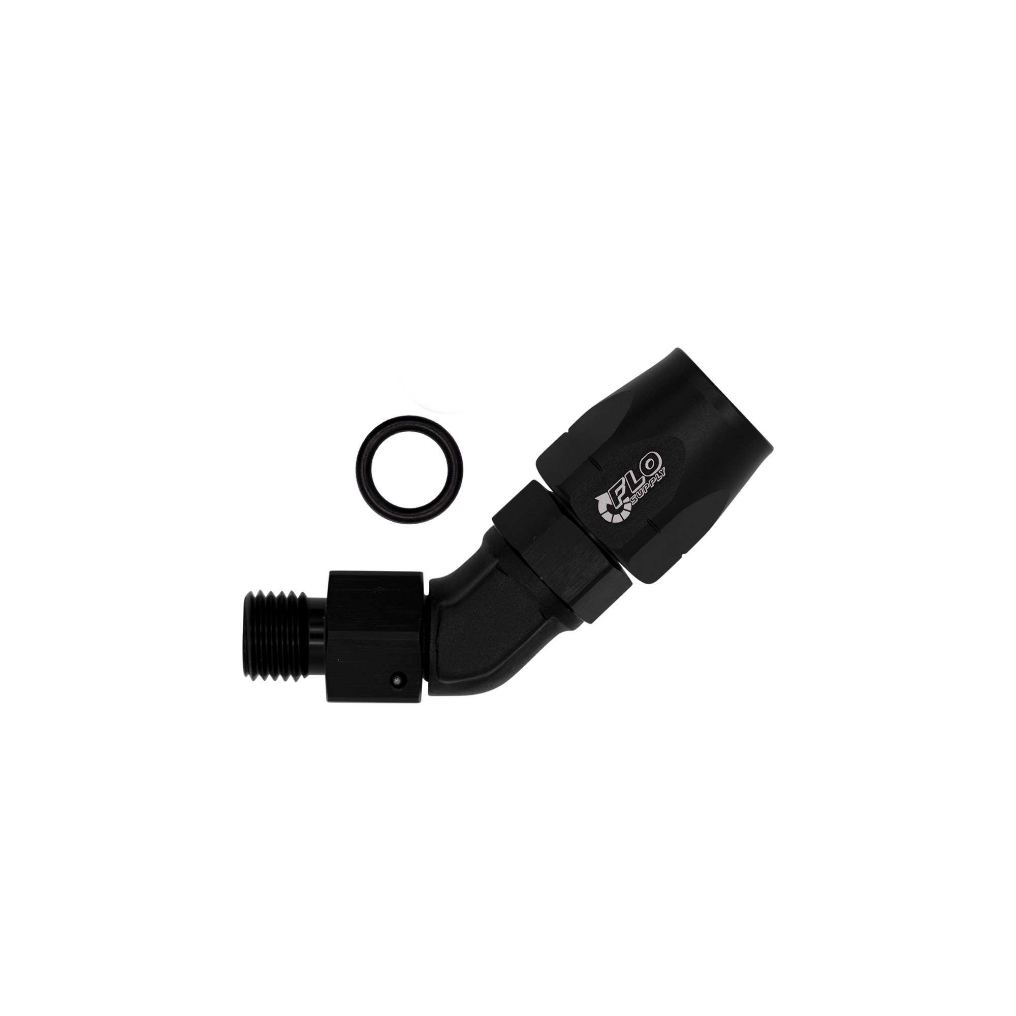 Flo Supply 8AN ORB To 10AN Cutter Forged 45 Degree Swivel Forged Hose End