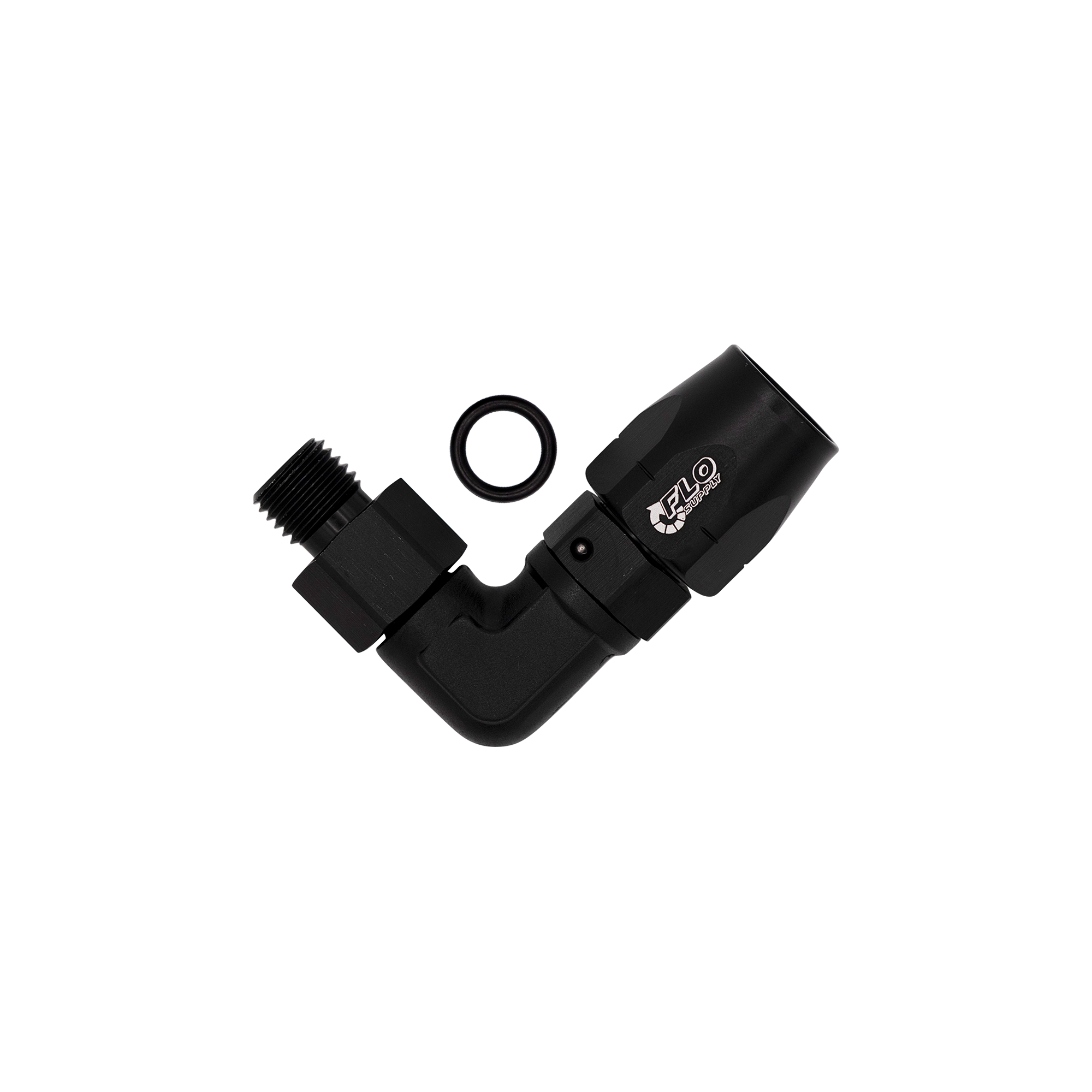 Flo Supply 10AN ORB To 10AN Cutter Forged 90 Degree Swivel Forged Hose End
