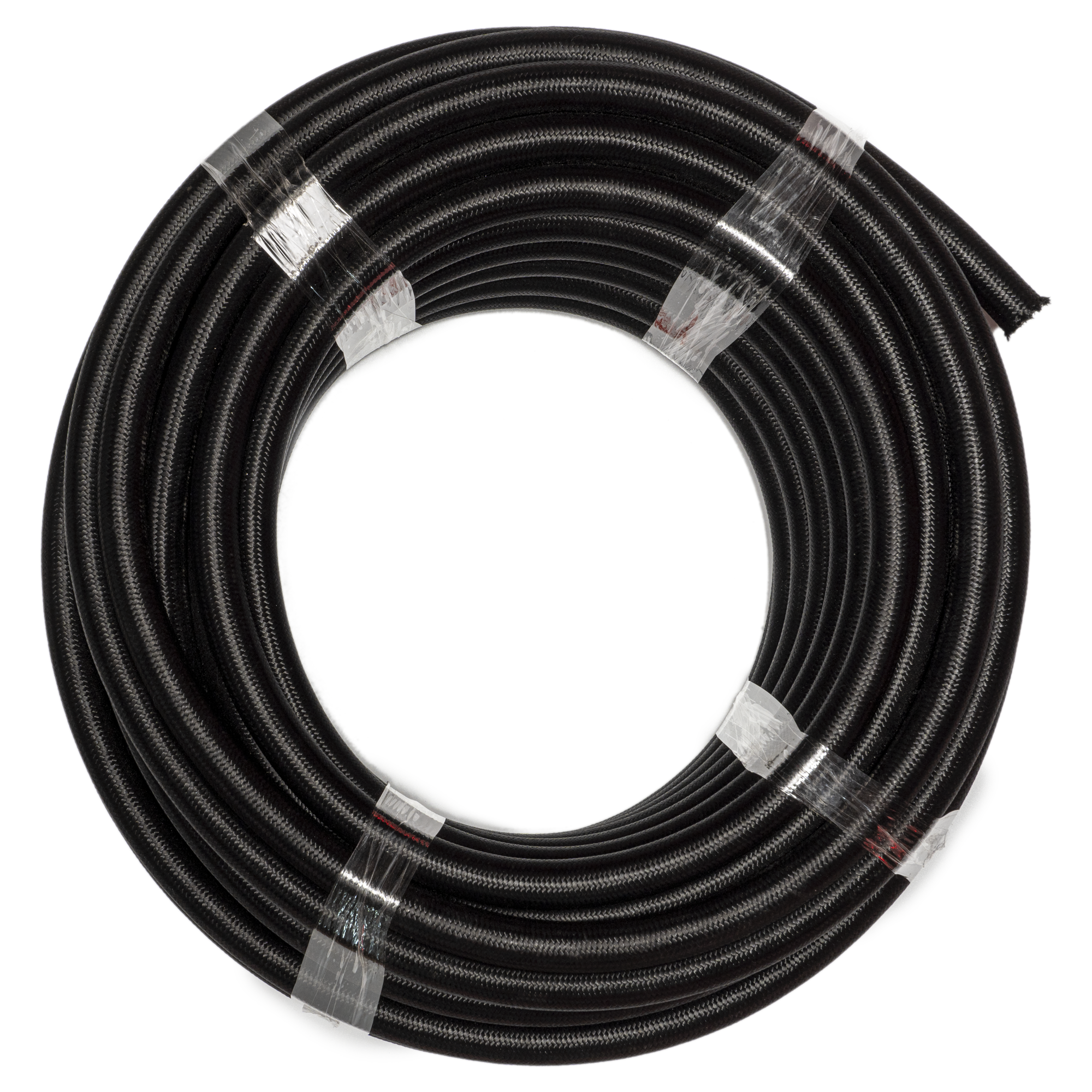 Flo Supply 16AN Black Nylon Covered Stainless Steel Braided Hose - Synthetic Rubber Liner