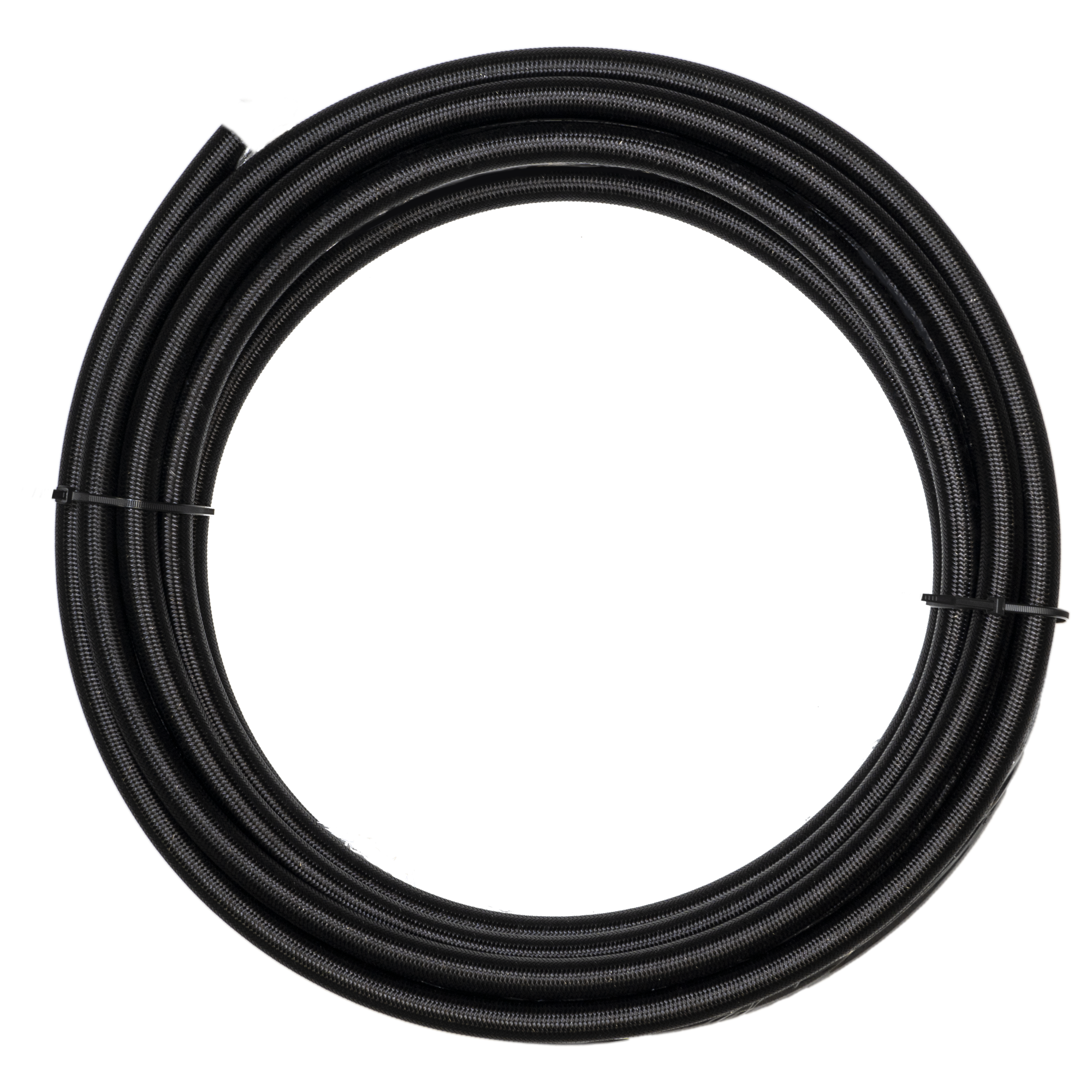 Flo Supply 10AN Black Stainless Steel Braided Hose - PTFE Liner