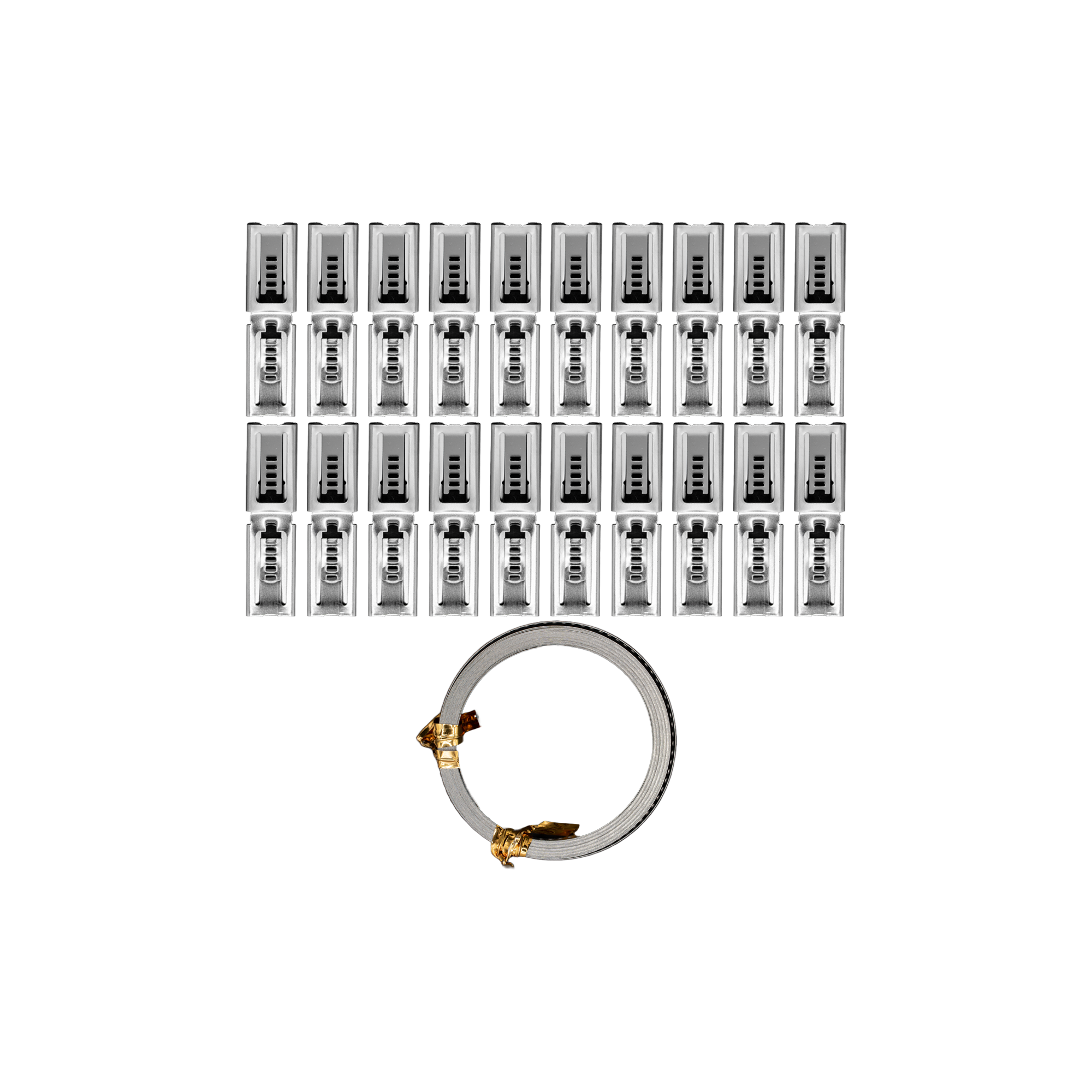 Flo Supply 354" Roll of Stainless Steel Hose Band With 10 Clamps