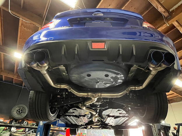 2015-2021 SUBARU WRX / STI | AXLE BACK EXHAUST 4 INCH QUAD BURNT BLUE TIPS