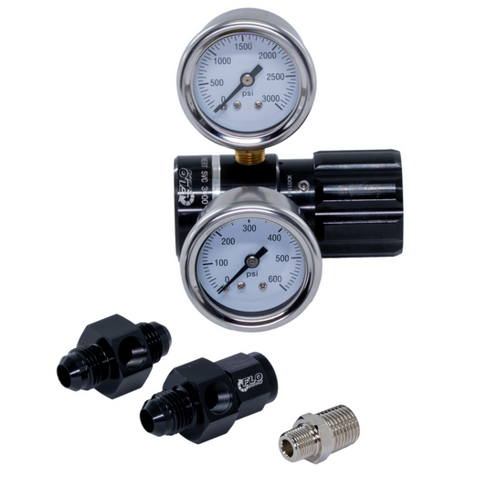 In-Line High Flow Adjustable Pressure Regulator Assembly - 6AN - 0-475psi