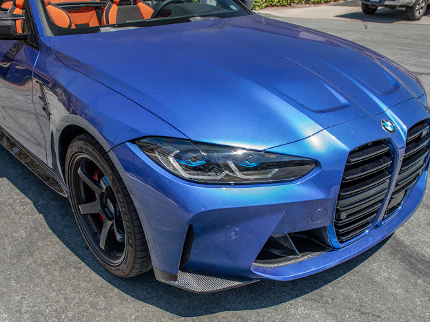 2021-UP BMW G82 / G83 M4 | M-PERFORMANCE STYLE CARBON FIBER FRONT SIDE LIP SPLITTER GROUND EFFECTS