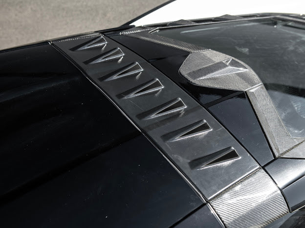 2020+ CHEVROLET CORVETTE C8 COUPE | CARBON FIBER REAR ROOF WING SPOILER VORTEX GENERATORS
