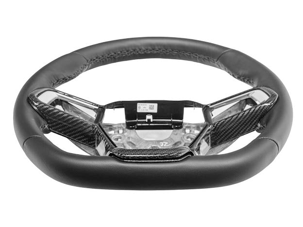 2024-Up Ford Mustang S650 | CARBON FIBER Stick-On Steering Wheel Interior Trim Cover