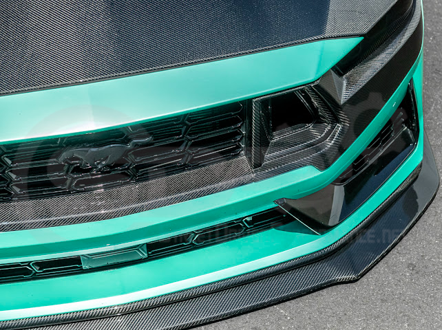 2024-Up Ford Mustang S650 Dark Horse | CARBON FIBER Front Upper Grille Insert Trim Pair