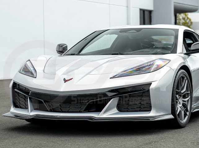 2023-UP CORVETTE C8 Z06 | Z07 STYLE EXTENDED ONE-PIECE FRONT LIP SPLITTER GROUND EFFECTS