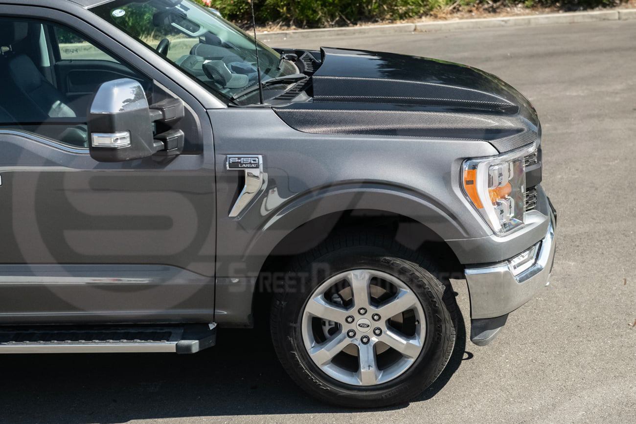 2021-UP FORD F-150 | SDP PERFORMANCE STYLE CARBON FIBER FRONT COWL HOOD