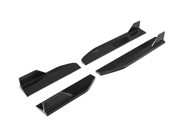 2024-UP FORD MUSTANG S650 | GT350R PERFORMANCE STYLE CARBON FIBER SIDE SKIRTS EXTENSION ROCKER PANELS GROUND EFFECTS