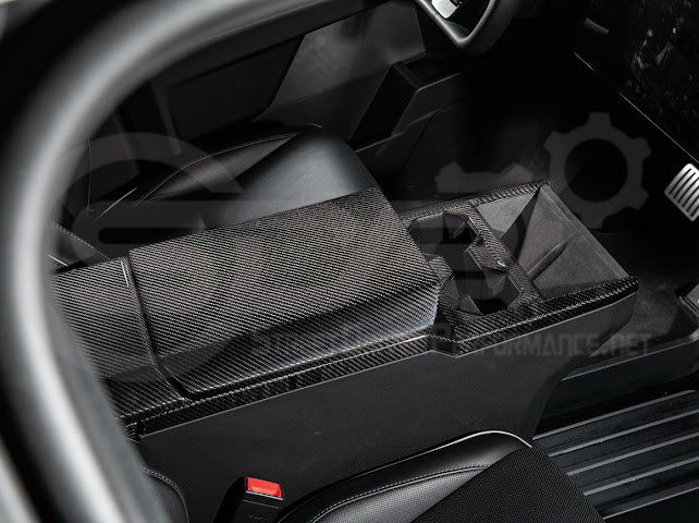 2024-Up Tesla Cybertruck | Interior DRY Carbon Fiber Center Cup Holder Trim Cover