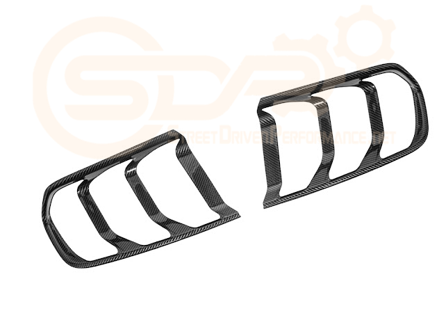 2018-2023 Ford Mustang | DRY CARBON FIBER Rear Tail Light Trim Bezel Cover Pair