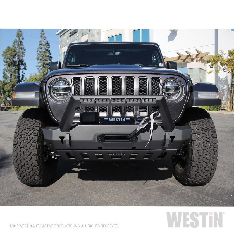 Westin 18-19 Jeep Wrangler JL WJ2 Stubby Front Bumper - Textured Black