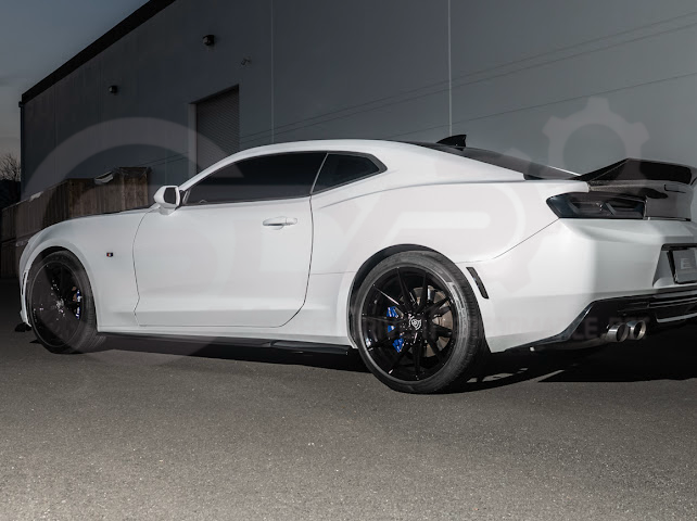 2016-2024 Camaro SS & 2019-2024 Chevrolet Camaro LT / LS / RS Models | SDP T6 Style GLOSSY BLACK Front Lip Splitter Side End Cap & Side Skirts Aero Kit