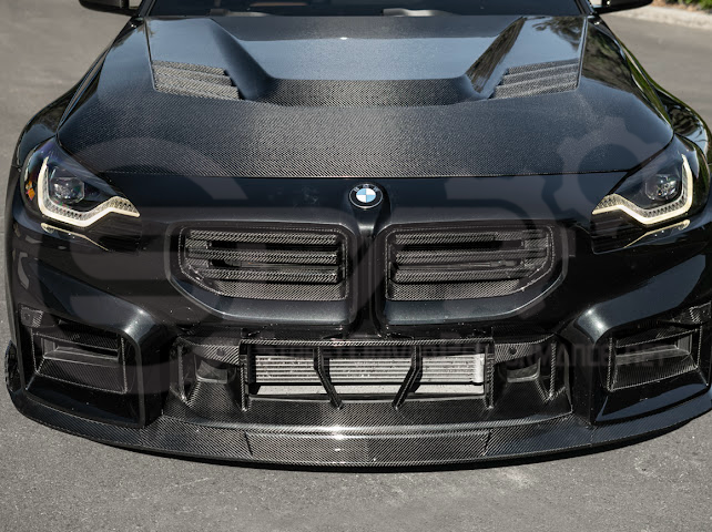 2023-Up BMW G87 M2 | TR Style 3PCS Carbon Fiber Front Bumper Splitter Lip Ground Effects