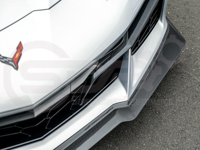 2023-UP CORVETTE C8 Z06 | Z07 STYLE EXTENDED ONE-PIECE FRONT LIP SPLITTER GROUND EFFECTS