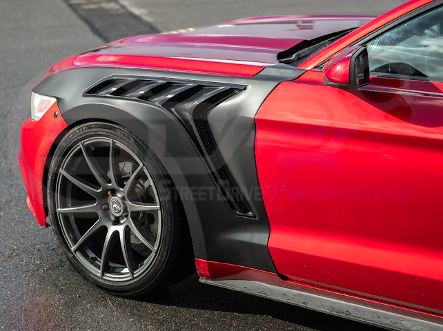 2015-2017 FORD MUSTANG S550 | GTD STYLE PRIMED BLACK FRONT SIDE VENTED FENDERS