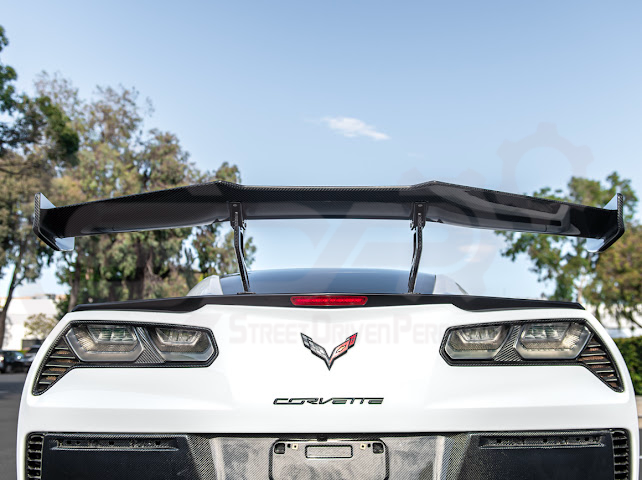 2014-2019 CHEVROLET CORVETTE C7 | ZR1 ZTK CONVERSION PACKAGE REAR SPOILER HIGH WING WITH WING RISER