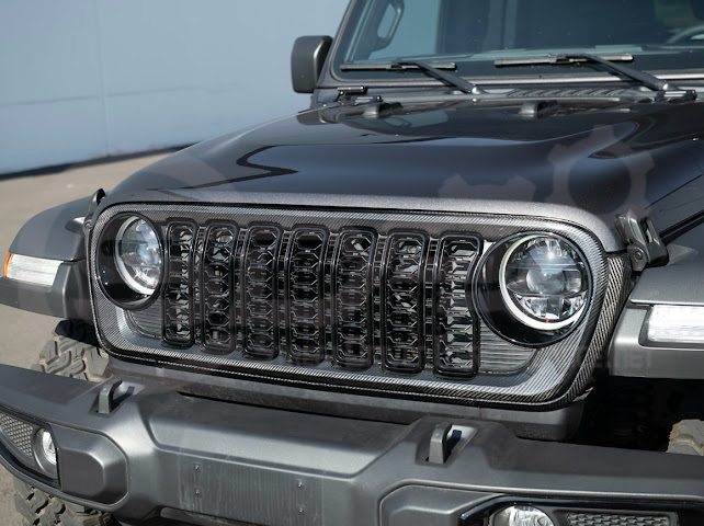 2024-UP JEEP WRANGLER GLADIATOR | FACTORY STYLE FRONT BUMPER GRILLE INSERT SURROUNDING REPLACEMENT