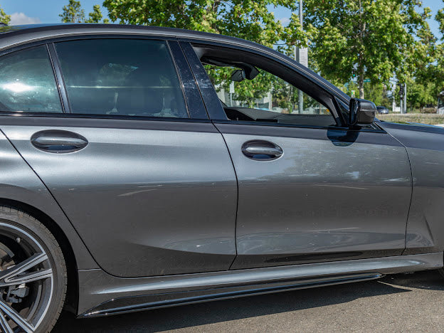 2019-Up BMW G20 3-Series | M-Sport Style GLOSSY BLACK Side Skirts Rocker Panel Ground Effects