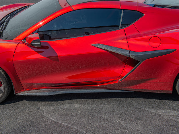 2020-UP CHEVROLET CORVETTE C8 Z06 |CARBON FIBER SIDE SKIRTS ROCKER PANELS GROUND EFFECTS
