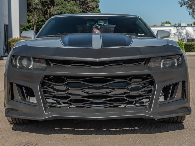 2014-2015 5th Gen Camaro - ZL1 Style Front Bumper Kit For Camaro Upper Lower Grille Badgeless W/O Fog Light