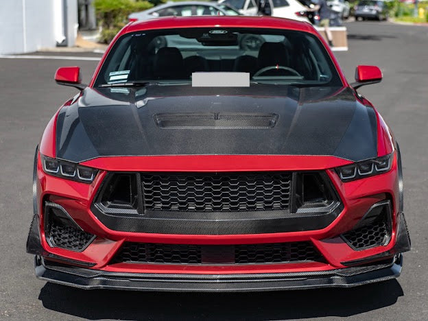 2024-UP MUSTANG S650 | CARBON FIBER FRONT LIP EXTENSION SPLITTER GROUND EFFECTS