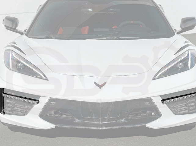 2020-UP CORVETTE C8 STINGRAY & Z51 | SEQUENTIAL FRONT GRILLE LED DRL LIGHT BAR BEZEL INSERTS PAIR