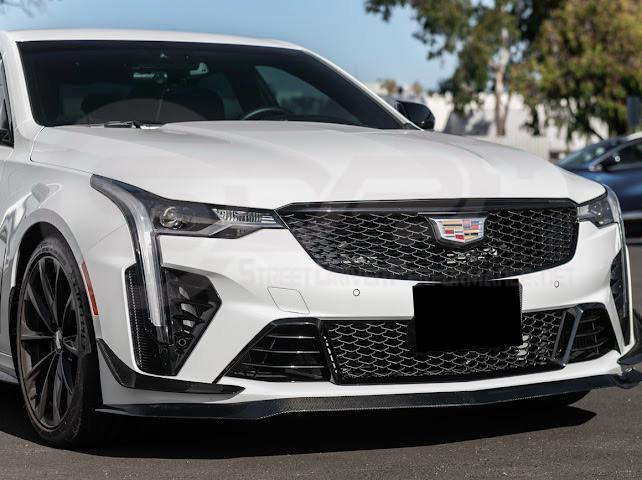 2020-UP CADILLAC CT4 BLACK WING | CARBON FIBER FRONT BUMPER CANARDS