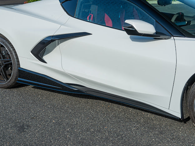 2020-PRESENT CHEVROLET CORVETTE C8 STINGRAY & Z51 | 3VM STYLE SIDE SKIRTS ROCKER PANELS GROUND EFFECTS