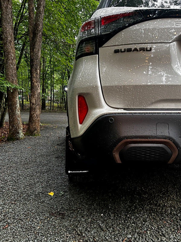 Rally Armor 25-26 Subaru Forester &amp; Hybrid Black UR Mud Flap w/Grey Logo