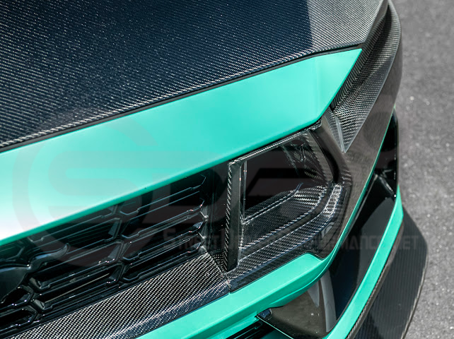 2024-Up Ford Mustang S650 Dark Horse | CARBON FIBER Front Upper Grille Insert Trim Pair