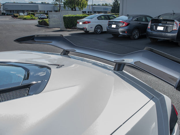 2020+ CORVETTE C8 Z06 | CARBON FIBER HIGH WING SPOILER *ADD-ON* WICKERBILL PAIR