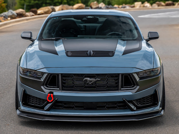 2024-Up Ford Mustang S650 | Dark Horse Factory Style CARBON FIBER Front Bumper Lip Splitter Ground Effects