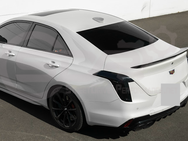 2020-Up Cadillac CT4 | SMOKE TINTED Rear Tail Light Trim Bezel Cover Pair