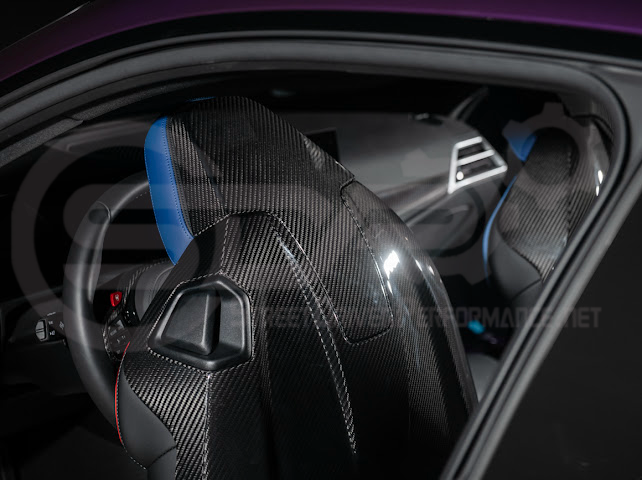 2021+ BMW G87 G80 G82/G83 M2 M3 M4 | DRY CARBON FIBER TAPE-ON FULL SEAT BACK HEADREST COVER PAIR