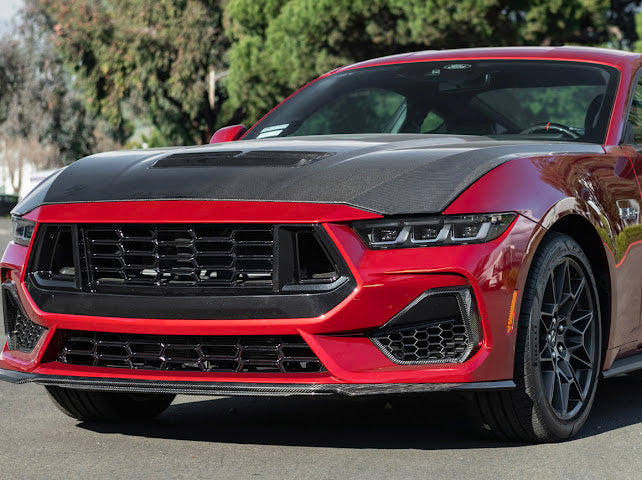 2024+ FORD MUSTANG S650 | CARBON FIBER FRONT GRILLE INSERT REPLACEMENT UPPER & LOWER